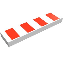 2431px16-1G Tegel 1x4 met 4 strepen wit gebruikt *5t04-03