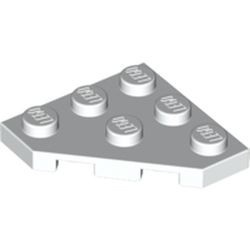 2450-1G Platte plaat 3x3 afgekapte hoek wit gebruikt *1G009