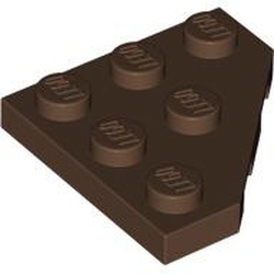 2450-8 Platte plaat 3x3 afgekapte hoek bruin (klassiek) NIEUW *5A017