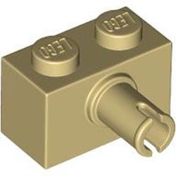 2458-2G Steen 1x2 met pin crème gebruikt *1D007