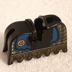 2490px1-11G Zadel met bepantsering met goud en blauw patroon zwart gebruikt *0D000