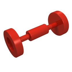 2496-5 Wiel Trolley/skateboard rood NIEUW *