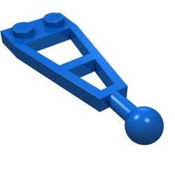 2508-7G Platte plaat 1x2 met trekhaak (lang) blauw gebruikt *1L327