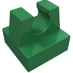 2555-6 Tegel 1x1 met clip bovenop rechte hoeken ZIE OOK 15712 groen NIEUW *1B288