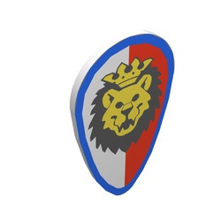 2586p4d-1G Schild ovaal leeuw wit/rode banen wit gebruikt *0L0000