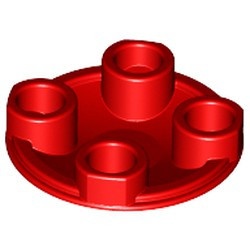 2654-5 Platte plaat 2x2 rond afgeronde bodem rood NIEUW *1B148