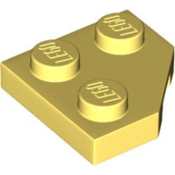 26601-103 Wig plaat 2x2 afgekapt hoekje geel, lichthelder NIEUW *1B353