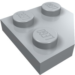 26601-86 Wig plaat 2x2 afgekapt hoekje grijs, licht (blauwachtig) NIEUW *1B353