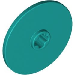 2723-39 Technic Disk 3x3 met asgat turquoise, donker NIEUW *0D000