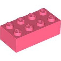 3001-220 Steen 2x4 rood, koraal NIEUW *5K0000