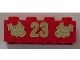 3001pb064-5 Steen 2x4 kerstster en nummer 23 rood NIEUW *5K0000