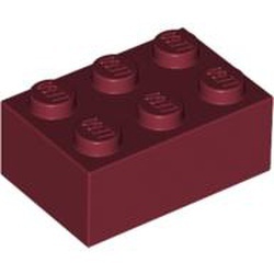 3002-59G Steen 2x3 rood, donker gebruikt *1A057