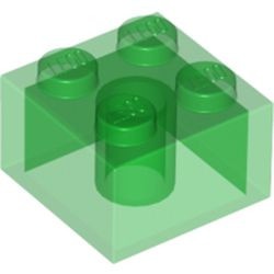 3003-20G Steen 2x2 transparant groen gebruikt *1A053