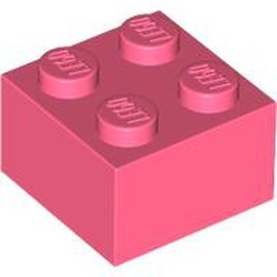 3003-220 Steen 2x2 rood, koraal NIEUW *5K0000
