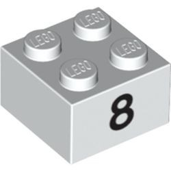 3003pb042-1 Steen 2x2 opdruk 8 wit NIEUW *5K0000