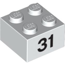 3003pb065-1 Steen 2x2 opdruk 31 wit NIEUW *5K0000