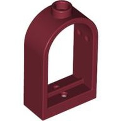 30044-59 Raam 1x2x2 2/3 ronde top rood, donker NIEUW *1B281