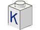 3005-K-1G Steen 1x1 met letter K wit gebruikt *5V01-07