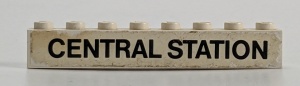 3008pb052-1G Steen 1x8 CENTRAL STATION (Sticker) wit gebruikt *5V08-03