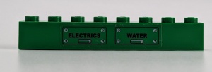 3008pb122-6G Steen 1x8 ELECTRICS en WATER (Sticker) groen gebruikt *5V08-10