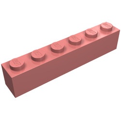 3009-58G Steen 1x6 rood, zandkleurig gebruikt *1A025