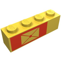3010pb027-3G Steen 1x4 met envelop links geel gebruikt *5V04-06
