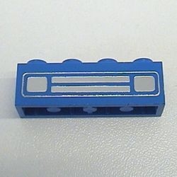 3010pb035u-7G Steen 1x4 met grill chroom blauw gebruikt *5V04-15