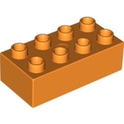 3011-4G DUPLO steen 2x4 (LET OP: DUPLO IS VRIJWEL ALTIJD PAKKETPOST) oranje gebruikt *