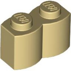 30136-2 Steen 1x2 gewelfd (pallisaden) crème NIEUW *1B042
