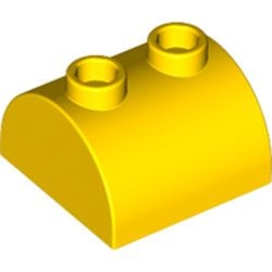 30165-3 Steen 2x2 halfronde kop, 2 noppen bovenop geel NIEUW *1B075