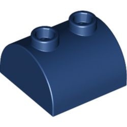 30165-63 Steen 2x2 halfronde kop, 2 noppen bovenop blauw, donker NIEUW *1B075