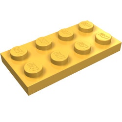 3020-110 Platte plaat 2x4 oranje, lichthelder NIEUW *1B205