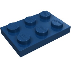 3021-63 Platte plaat 2x3 blauw, donker NIEUW *1B202