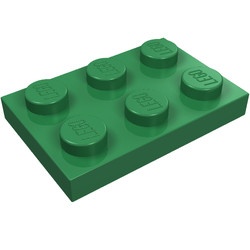 3021-6G Platte plaat 2x3 groen gebruikt *1B363