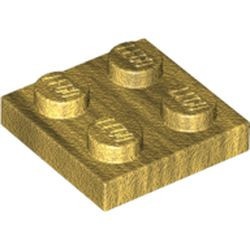 3022-115 Platte plaat 2x2 goud, parel NIEUW *1B199