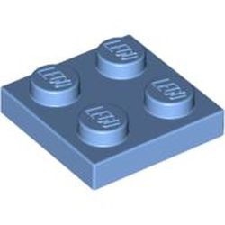 3022-42 Platte plaat 2x2 blauw, midden NIEUW *1B198