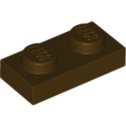 3023-120 Platte plaat 1x2 bruin, donker NIEUW *1B170