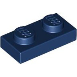 3023-63G Platte plaat 1x2 blauw, donker gebruikt *1B369