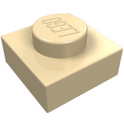 3024-2 Platte plaat 1x1 crème NIEUW *1B166