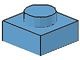 3024-42 Platte plaat 1x1 blauw, midden NIEUW *1B166