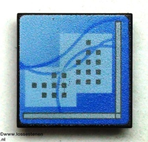 30258pb018-11 Computerscherm met blauw beeld CLIP ON zwart NIEUW *