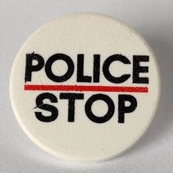 30261px1-1 Verkeersbord- rond, met clip, POLICE en STOP wit NIEUW *0L0000