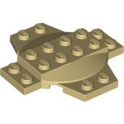 30303-2G Platte plaat 6x6x2/3 kruis met dome crème gebruikt *5D0000