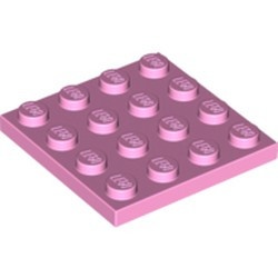 3031-104 Platte plaat 4x4 roze, helder NIEUW *5K0000