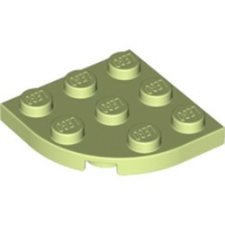 30357-158 Platte plaat 3x3 afgeronde hoek geelgroen NIEUW *1B234