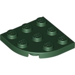 30357-80 Platte plaat 3x3 afgeronde hoek groen, donker NIEUW *1B234