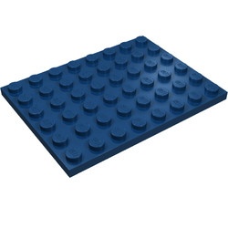3036-63 Platte plaat 6x8 blauw, donker NIEUW *5K0000
