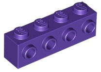 30414-89 Steen 1x4 met noppen één zijde paars, donker NIEUW *5K0000