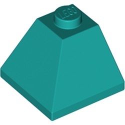 3045-39 Dakpan 45 graden 2x2 hoek buitenzijde turquoise, donker NIEUW *1B213