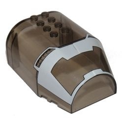 30485pb02-12G Ruit 8x6x3 gebogen top Life on Mars patroon (PAKKETPOST) transparant bruin (kleurnaam was: trans ZWART) gebruikt *
